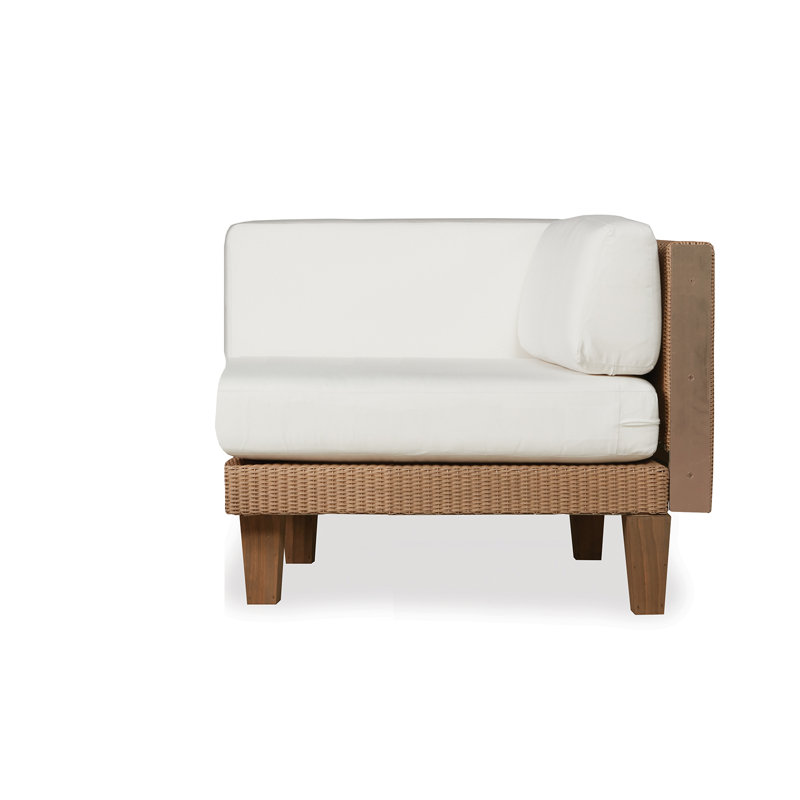 Catalina Outdoor Teak Corner Wedge Lounge Chair, Remy Graphite, Hickory