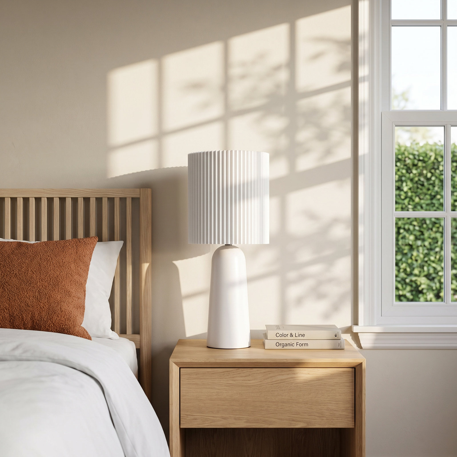 Racine Ceramic Table Lamp, White