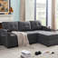 Canapé-lit 83 po en tissu tissé gris foncé avec porte-gobelet, port de chargement USB et poche-901742270