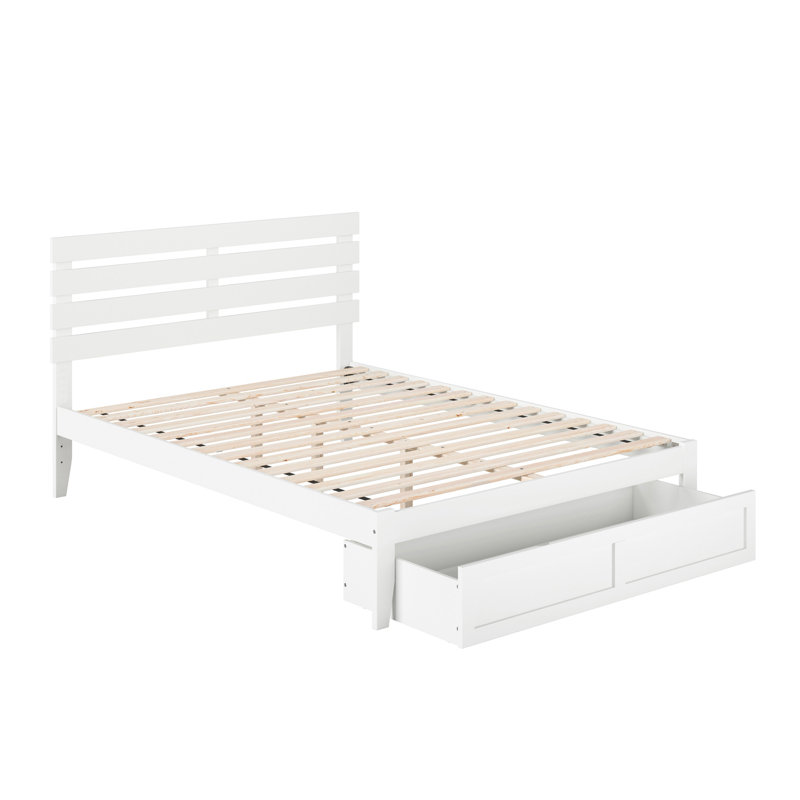 Lit plateforme avec rangement sous le lit Jaqson, Blanc, Grand