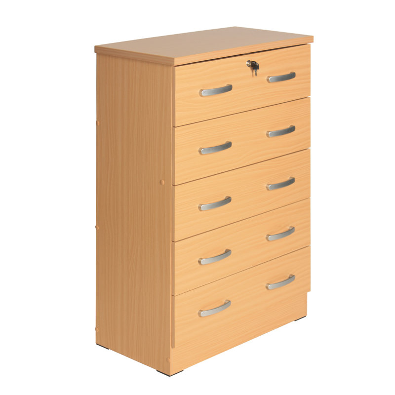 Commode 5 tiroirs Luker, Hêtre