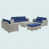 Coussin bleu / cadre gris est en rupture de stock