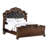 Gorgeous Traditional Antique Cherry 1Pc Queen Size Bed Tufted Faux Leather Headboard Wooden Bedframe-1453634446