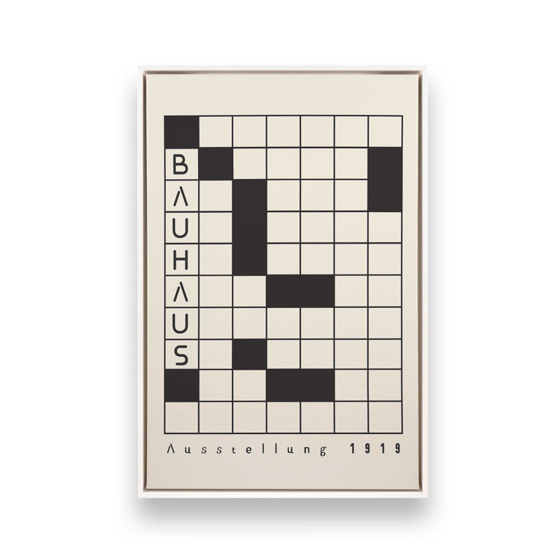 Impression sur toile Bauhaus, H 30,75 po x l 20,75 po x P 1,75 po, Cadre flottant blanc opaque