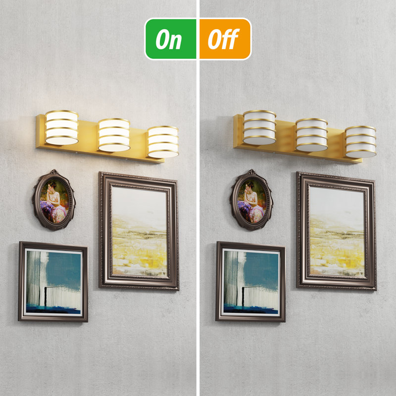 Drayce 3 - Light Dimmable LED Vanity Light, Gold