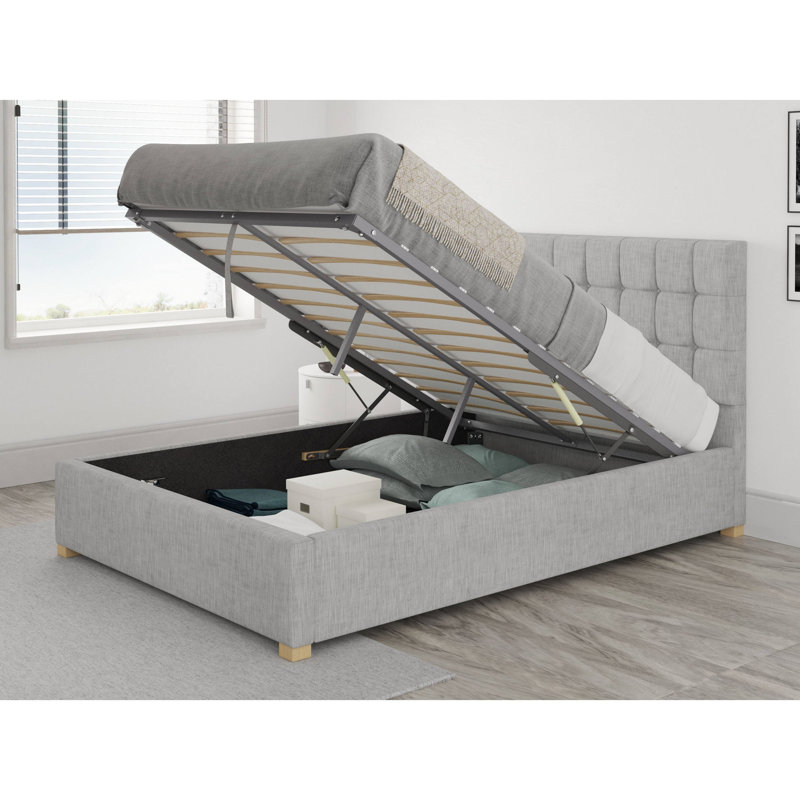Chevalier Upholstered Ottoman Storage Bed, Kingsize (5'), Storm