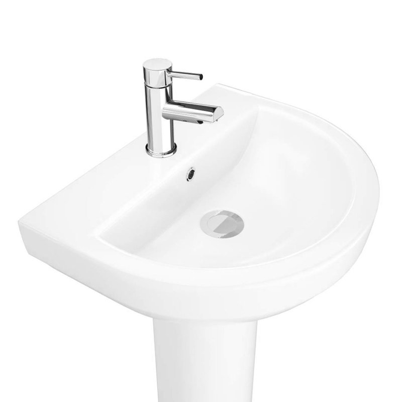 17 Stories Margare 51mm L x 410mm W White Ceramic U-Shaped Sink with Overflow