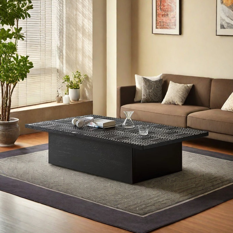Table basse rétro au design minimaliste, H 15,35 po x L 54,33 po x l 31,49 po