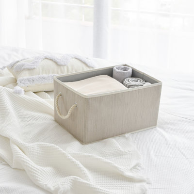 Bac de rangement pliable pour l'organisation, argile, paquet de 2