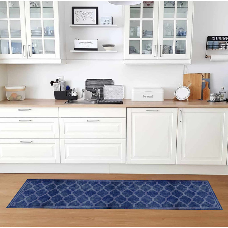 Dillman Non-Slip Geometric Indoor Doormat, 255 x 65 cm