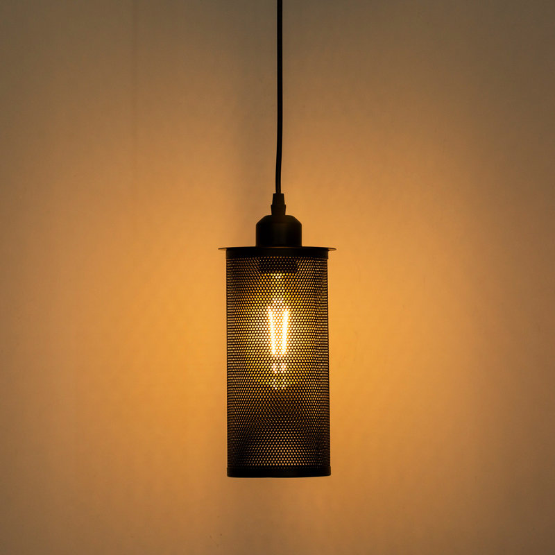 Grand lustre campagnard à 4 lumières avec abat-jour pour salle à manger