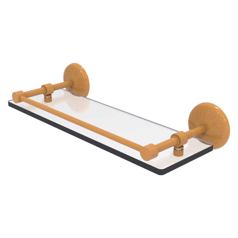 Tablette en verre trempé Yae Carlo, H 3 po x l 16 po x P 5 po, Jaune doré