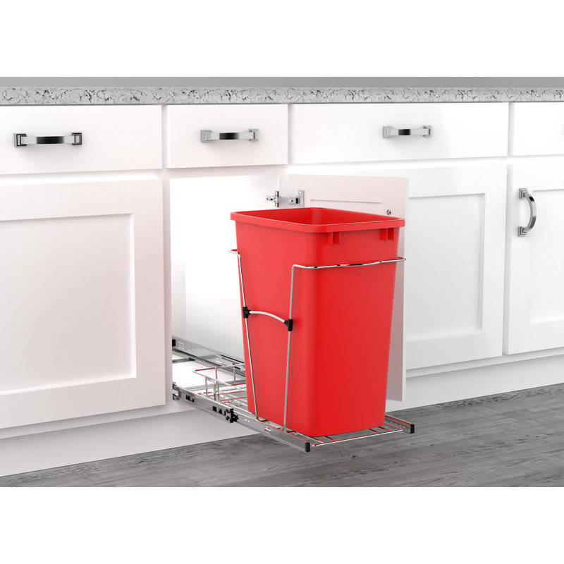 Poubelle escamotable Rev-A-Shelf, Rouge
