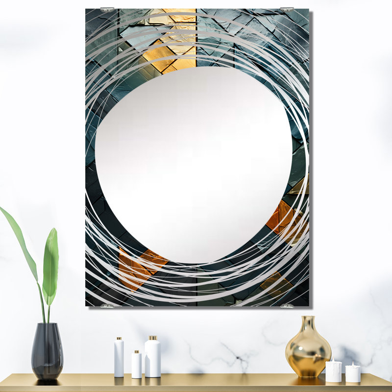 Bories - Miroirs muraux décoratifs en marbre abstrait MIR137197, 40 po x 30 po