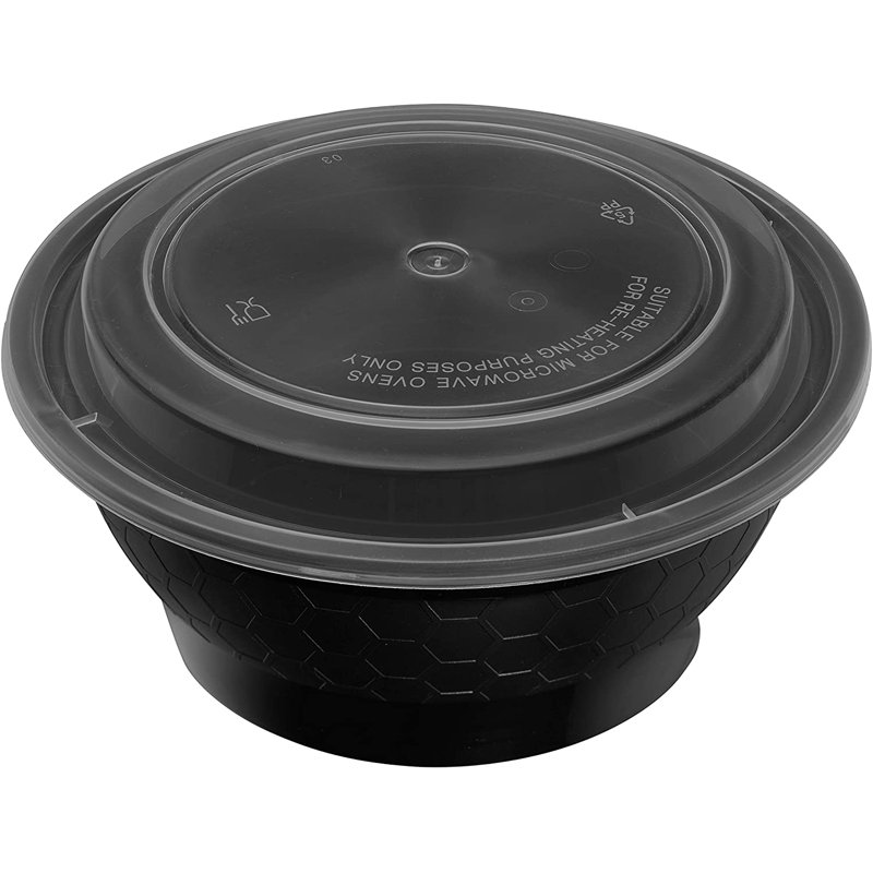 Aneesia rond 40 oz. Contenant alimentaire, Noir