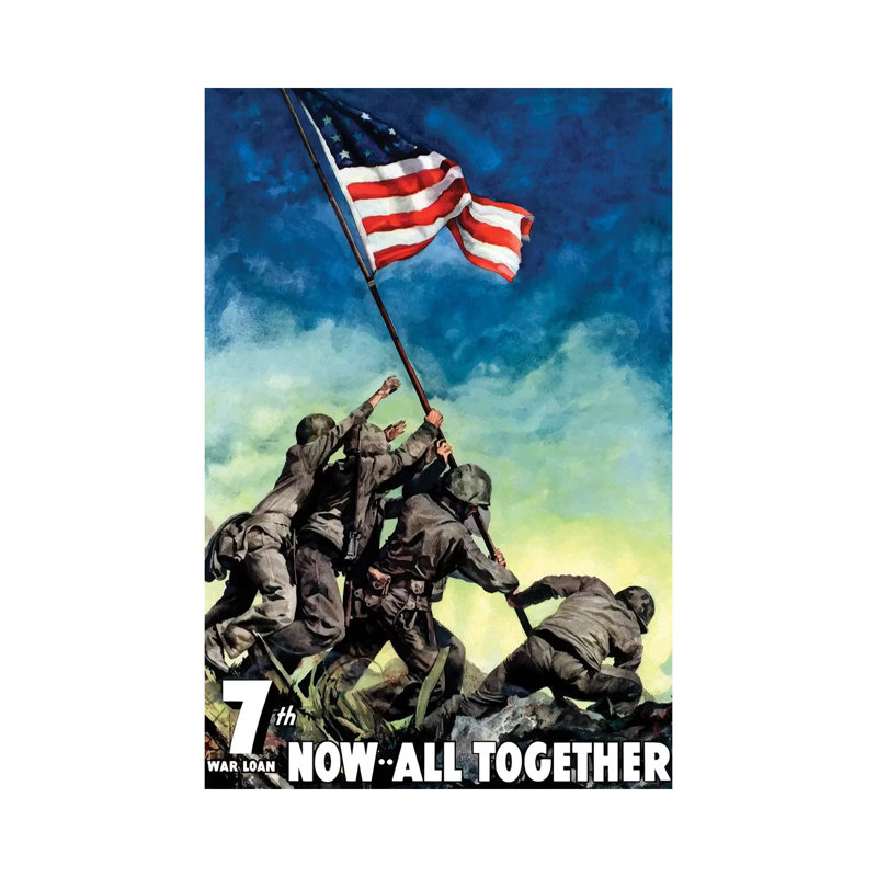 WWII Poster 7th War Loan, Now All Together by Stocktrek Images - Wrapped Canvas Print, 101.6 cm H x 66.04 cm W x 1.91 cm D