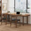 Bureau rectangulaire en bois massif brun noisette-9094904