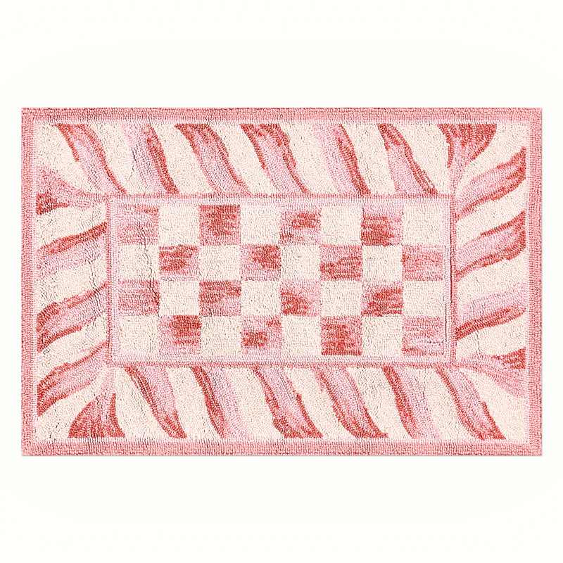 Rosy Check 2'6" X 8' Rug, Rectangle 2' x 3'