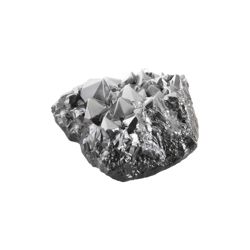 Large Cast Crystal Liquid Silver Tabletop Accent