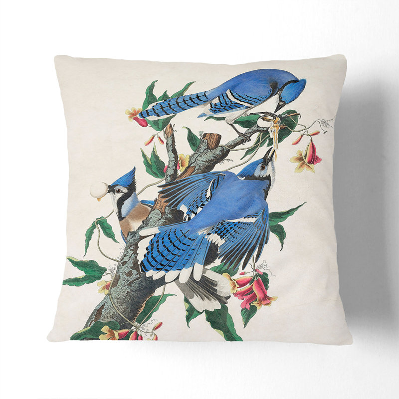Floral Square Cushion, 55cm H x 55cm W x 20cm D, White