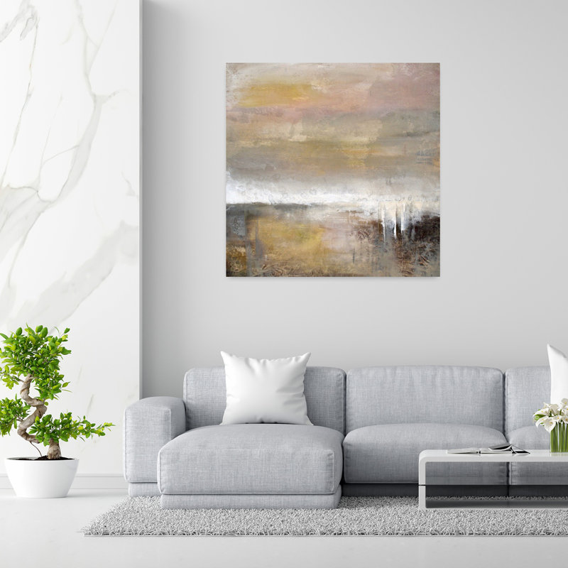 Solitude 2, paysage abstrait contemporain, art naturel, H 48 po x l 48 po