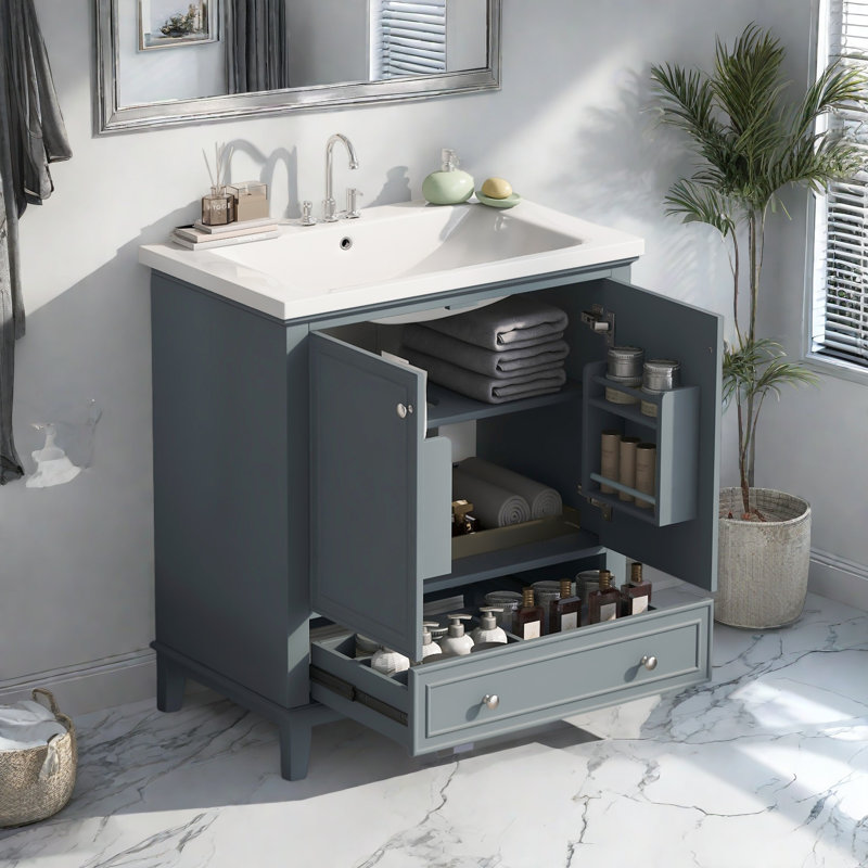 30" Bathroom Vanity With Sink Combo, Blue