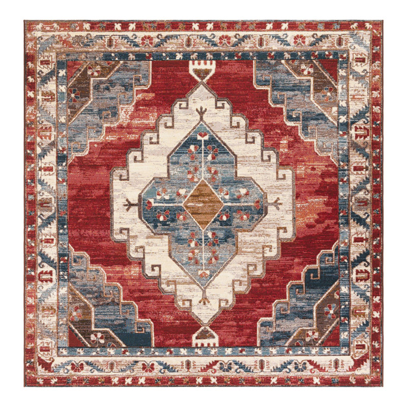 Rectangle Outdoor Traditional 5' 1" X 8' 0" Area Rug, Square 10'