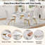 Ensemble de table de salle à manger rectangulaire en faux marbre de 63 po pour 4 à 6 personnes avec chaises en similicuir et base en forme de O-1319578612-1319578615