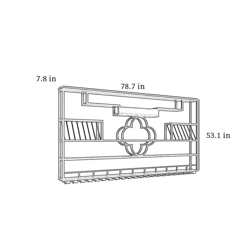 Support à vin simple Simple, Noir, noir, noir, noir, H 53,1 po x l 78,7 po x P 7,8 po