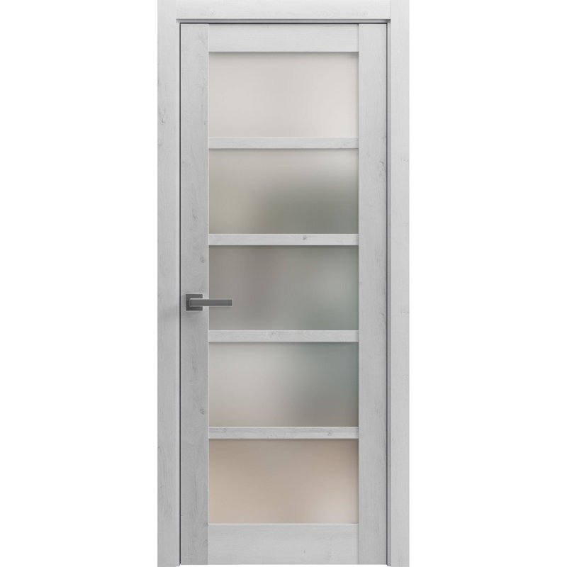 Porte standard lambrissée Quadro, 30 po x 96 po, Blanc nordique
