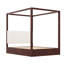 Lit plateforme à baldaquin avec tête de lit tapissier et structure en bois Sophia-129727157-129727158