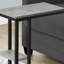 Table d'appoint, en forme de C, bout, côté, collation, salon, chambre à coucher, stratifié gris, métal noir, contemporain, moderne-377760929-377760928