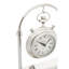 Modern & Contemporary Roman Numeral Metal Mechanical Tabletop Clock in Silver-84442889