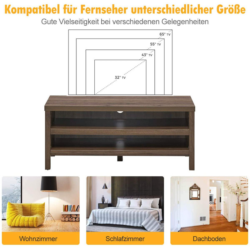 Jayesh Unfinished TV Stand with Fireplace Included