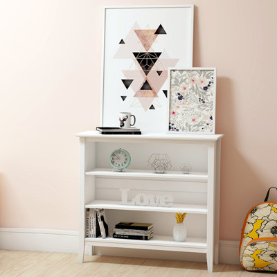 Husby 36" Wide Wooden Bookcase With 3 Shelves by Viv + Rae