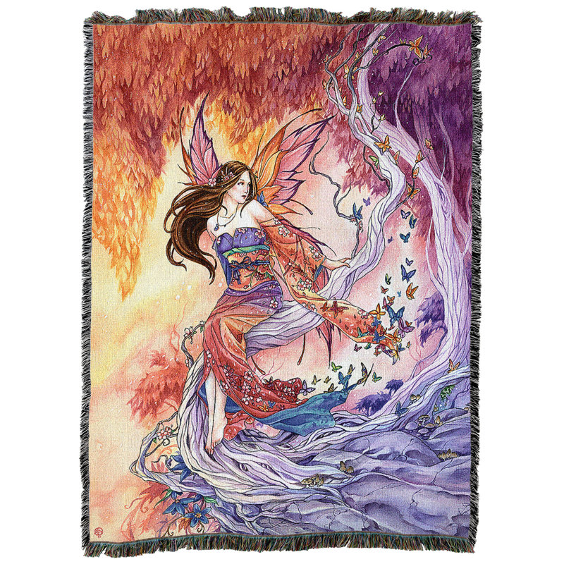 Pure Country Weavers The Edge of Enchantment Fairy Blanket by Meredith Dillman - Gift Fantasy Tapestry Throw Woven from Cotton - Made in The USA (72x54)