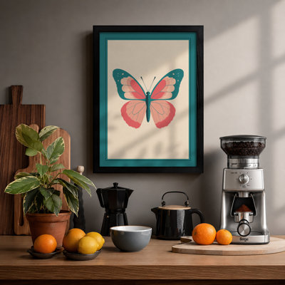 Geometric Butterfly Botanical - Framed Print
