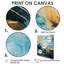 «Blue Sparkling Glam Gold Streams - Abstract Modern Waves», reproduction d'art murale-1949408907-1949408904