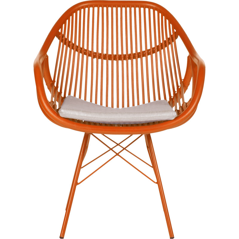 Stockholm Upholstered Arm Chair, Citrus Orange
