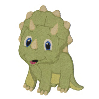 Javier Animals Dino Flatweave Wool Green Rug