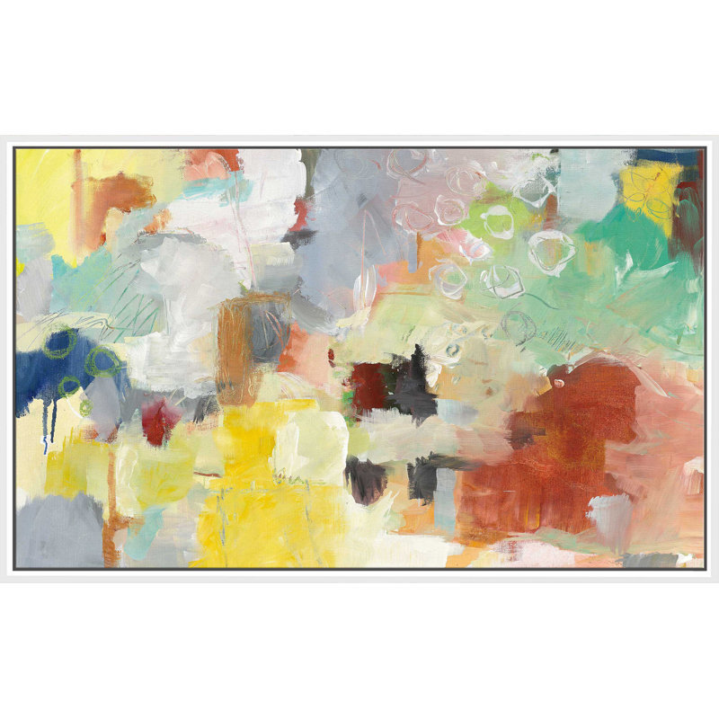 Été se levant - Peinture, Cadre flottant blanc, H 27,5 po x l 43,5 po x P 2 po