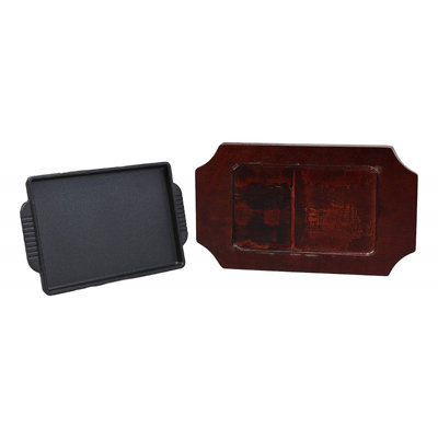 Ensemble de plaque chauffante rectangulaire 2 pièces en fonte antiadhésive 5 po Diavion