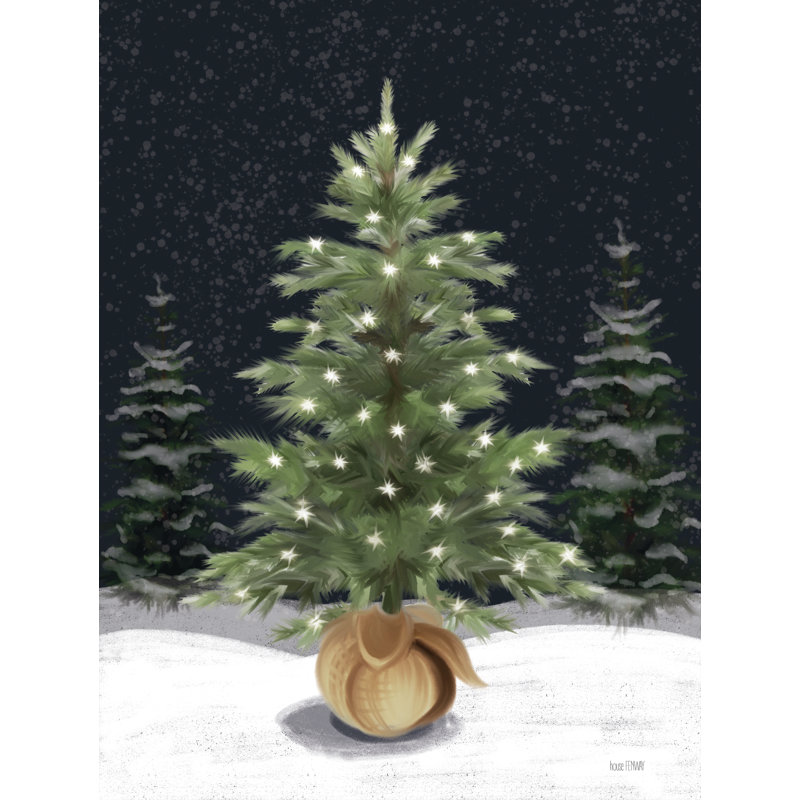 «Jahon Snowy Evergreen» sur toile par House Fenway, H 12 po x l 8 po x P 1,25 po