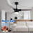 52 in. 3-Blade Wood Ceiling Mounted Low Profile Standard Ceiling Fan with Integrated LED, Black, with Romote Control