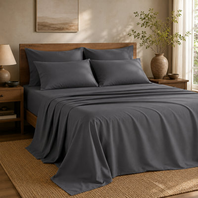 100% Egyptian Cotton 6-Piece 1200 Thread Count Sheet Set with 18" Deep Pocket
