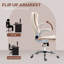 Fauteuil de direction avec accoudoirs rabattables rembourrés, chaise de bureau en microfibre à haut dossier, fauteuil d'ordinateur pivotant à hauteur réglable et fonction d'inclinaison-1790733889