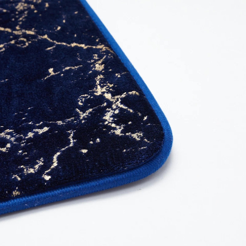 Velvet Non-Slip Contour Mat, Navy