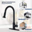 Robinet de cuisine rétractable à poignée simple avec jet avancé 3 modes-77451959