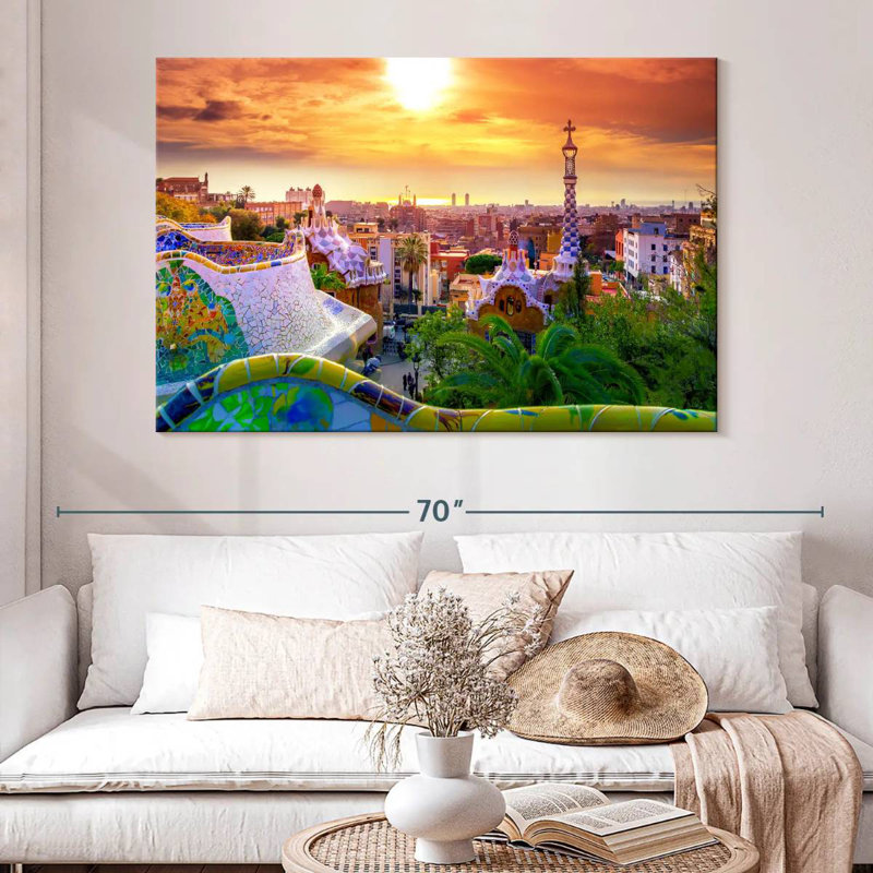 Sireci Barcelona depuis le parc Guell, H 34 po x l 51 po