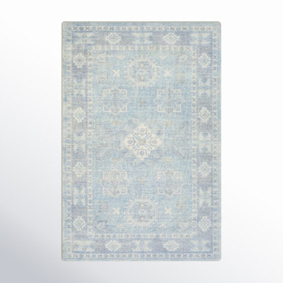 Hopkins Denim Sky Blue Hand-Tufted Oriental Rug